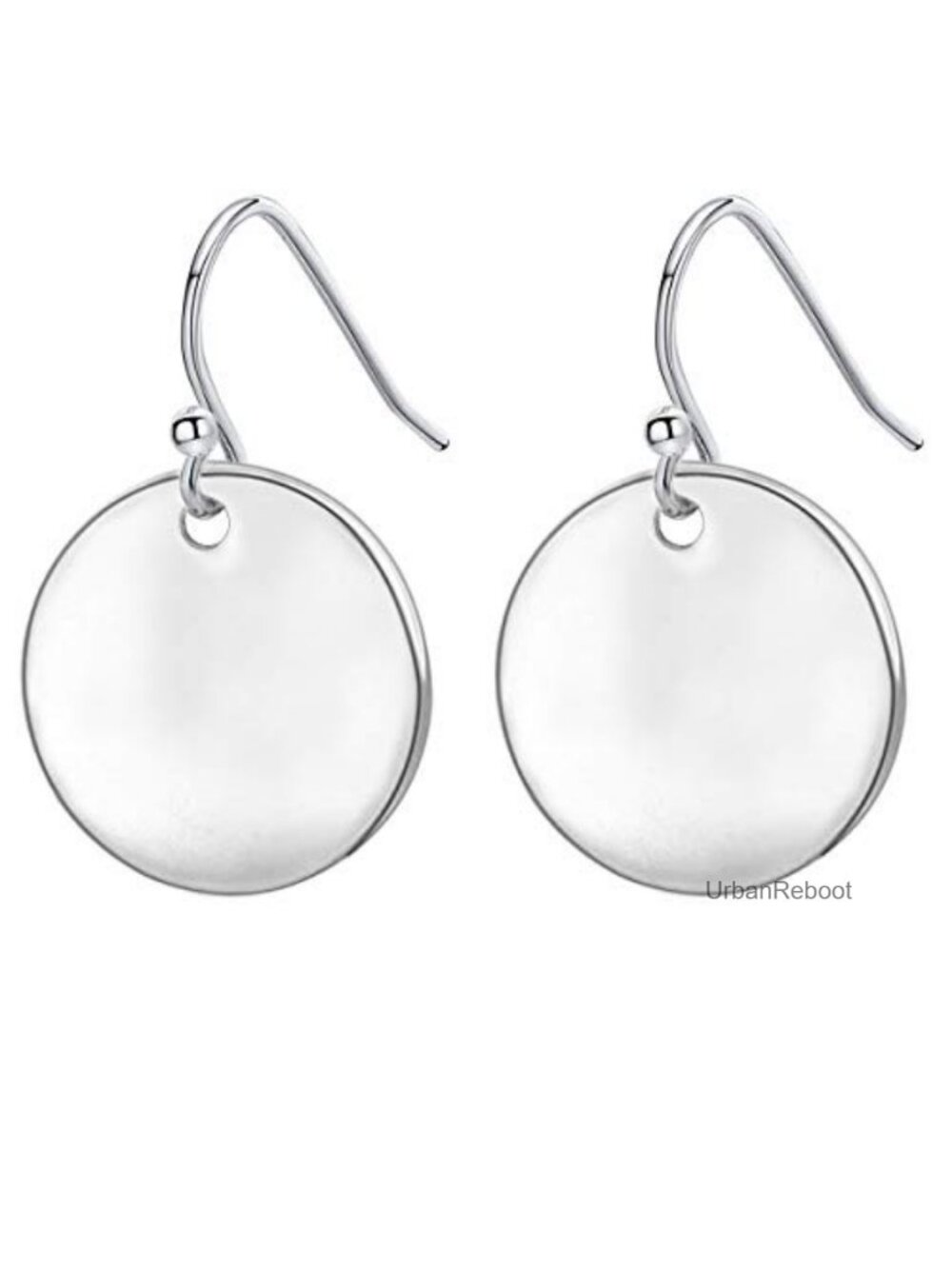 Gold Disc Dangle Earrings for Women, 925 Sterling Silver Drop Earrings,